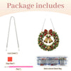 Package includes a Lron Chain, Clay Glue, and a Multi-colored Bead Bag for an LED-Illuminated Diamond Painting Wreath Kit.