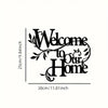 Black script text on a white background reading Welcome to Our Home