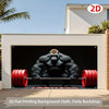 2D flat printing background cloth featuring a gorilla strength weightlifting backdrop banner