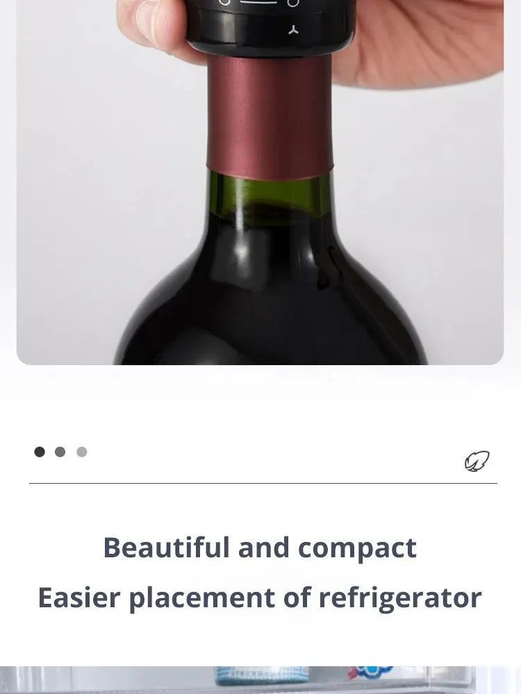 A hand is holding a dark glass bottle with a silicone stopper, showing the product's design.