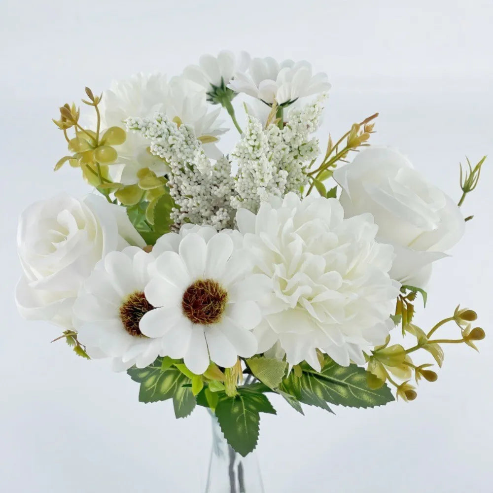 Artificial Fall Rose & Chrysanthemum Bouquet