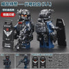 A set of two SWAT and Police themed miniature figures for building blocks.