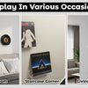Display in various occasions showing clear acrylic floating shelves for vinyl records and albums in a bedroom, staircase corn
