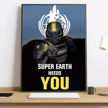 Helldivers II HD Canvas Art Print – Game-Inspired Wall Decor