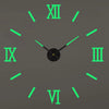 A dark gray clock face with green hour markers showing the IX and III positions.