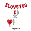 مجموعة من 18 بالون قلب أحمر لامع مرتبة لكتابة عبارة LOVE YOU