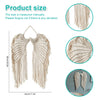 Handwoven angel wing macrame wall hanging in beige natural fiber