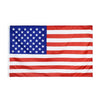 A large embroidered USA flag banner featuring the stars and stripes design.