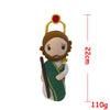 Handcrafted Virgin Mary crochet doll with brown hair and green garment