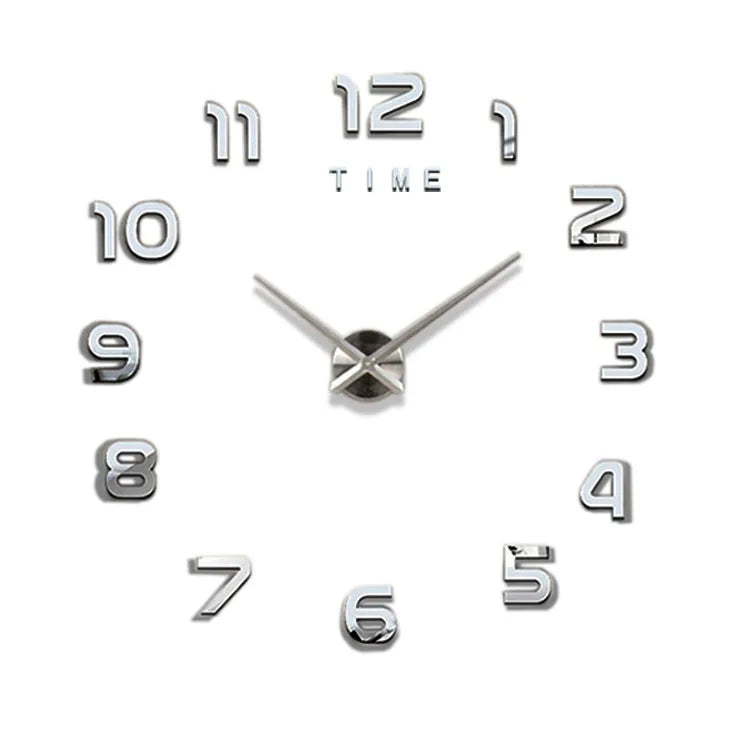 A modern 3D acrylic wall clock face showing the numbers 1 through 12.