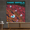 A vibrant tapestry featuring psychedelic line art and colorful spheres, inspired by Tame Impala album art.