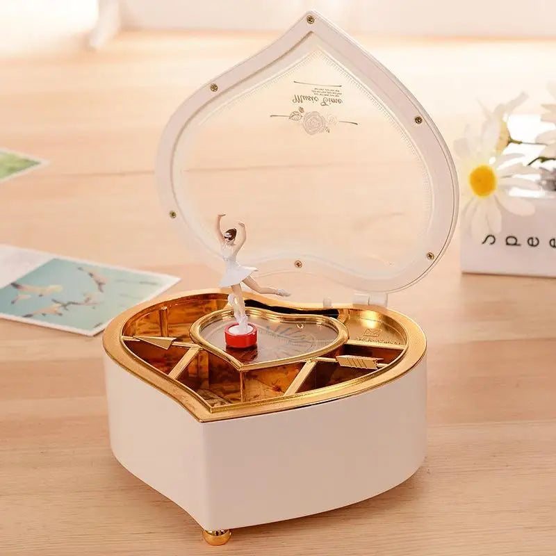 Heart-Shaped Ballerina Music Box