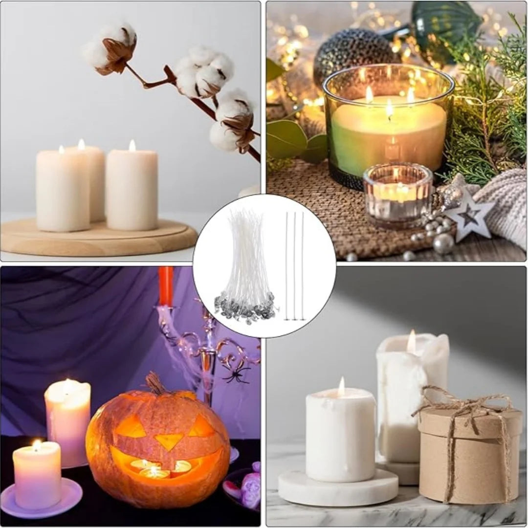Smokeless Candle Wicks for Soy Wax and Pillar Candles (100-Pack)