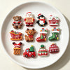 Assorted Christmas resin cabochons including a teddy bear, Santa, reindeer, house, and truck for DIY crafts