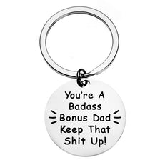 Clé USB en acier inoxydable ronde avec texte gravé : You're A Badass Bonus Dad Keep That Shit Up!