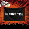 A black banner featuring the Polaris logo and the text since 1995, set against a background of orange light rays and a silhou