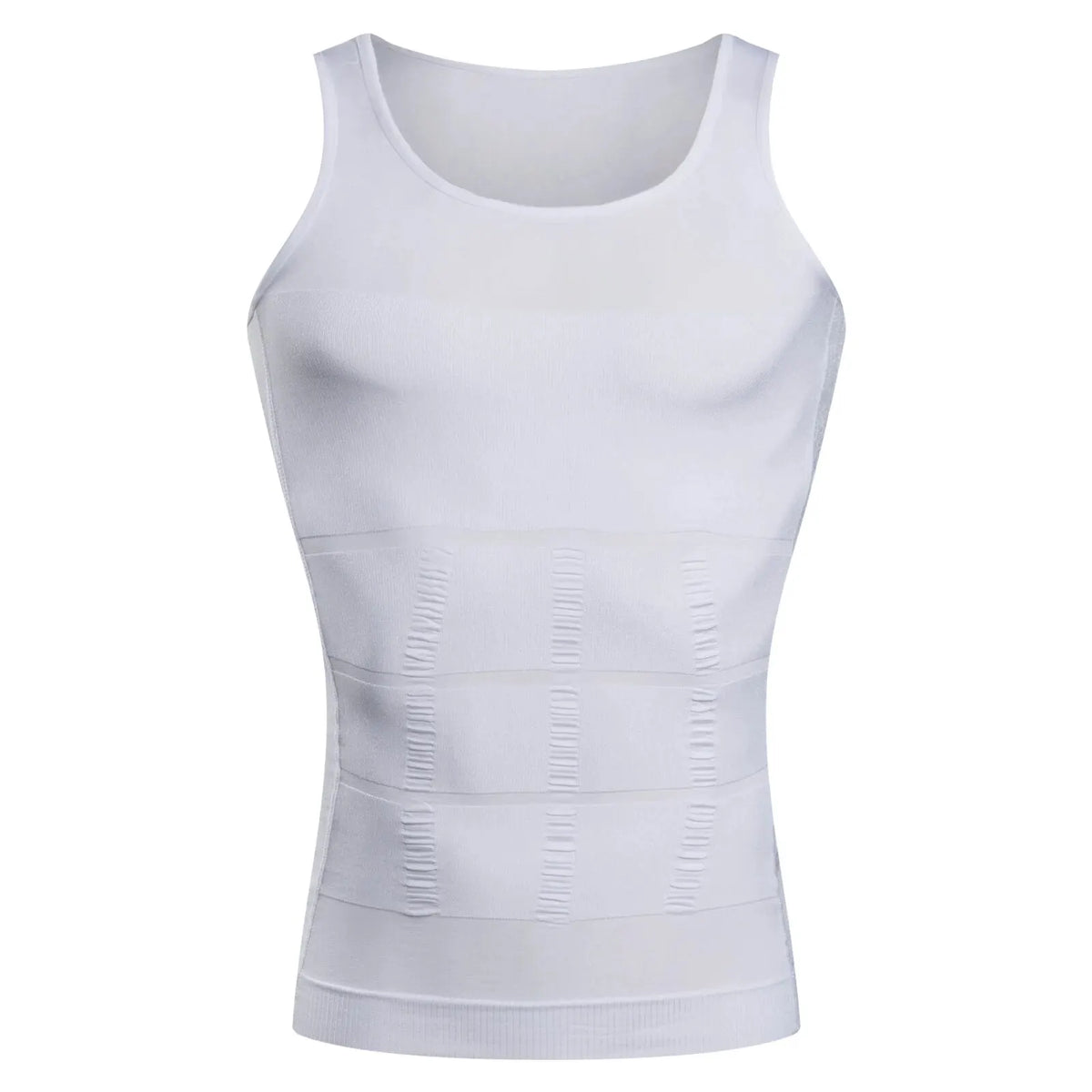 White men's seamless compression tank top for waist and core shaping