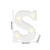A white alphabet letter light shaped like the letter S, featuring warm white LED illumination.