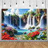 Forest Waterfall Wonderland Photography Backdrop