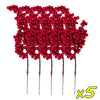 A cluster of artificial red holly berries with long stems for Christmas decoration.