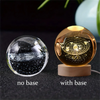 A comparison of a 3D crystal ball night light without a base and with a wooden base.