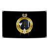 A banner featuring a golden emblem with a stylized tree and sword design on a black background.