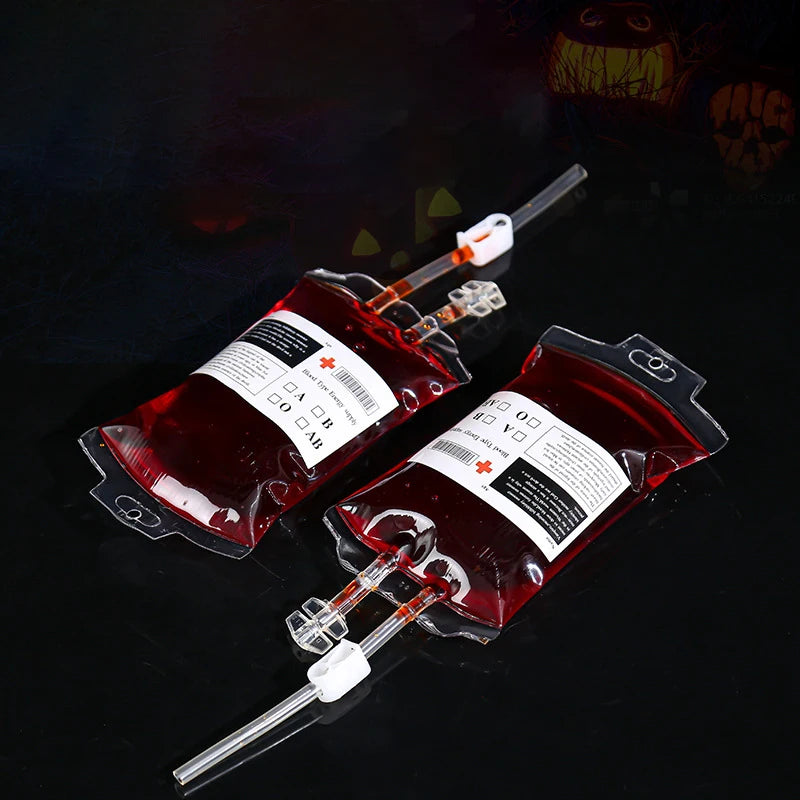 Reusable PVC Blood Drink Bags for Halloween Parties