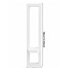 White rectangular wooden wall shelf with a decorative arch top and a small shelf underneath