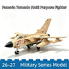 A plastic model of a Panavia Tornado Multi Purpose Fighter jet in a tan color, displayed on a white background.
