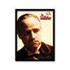 Black and white canvas wall art featuring a portrait of Marlon Brando as The Godfather