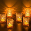 Golden Glass Tealight Candle Holder for Weddings & Home Decor