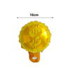 A golden foil balloon shaped like a casino dice, used for Las Vegas party decor.