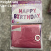 A package of 13-piece air-filled foil birthday balloons with the text Happy Birthday on them.