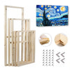 Wooden frame and canvas wall art featuring a night sky scene with stars and a moon