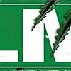 A vintage metal sign with the text ELM and a jagged green background.