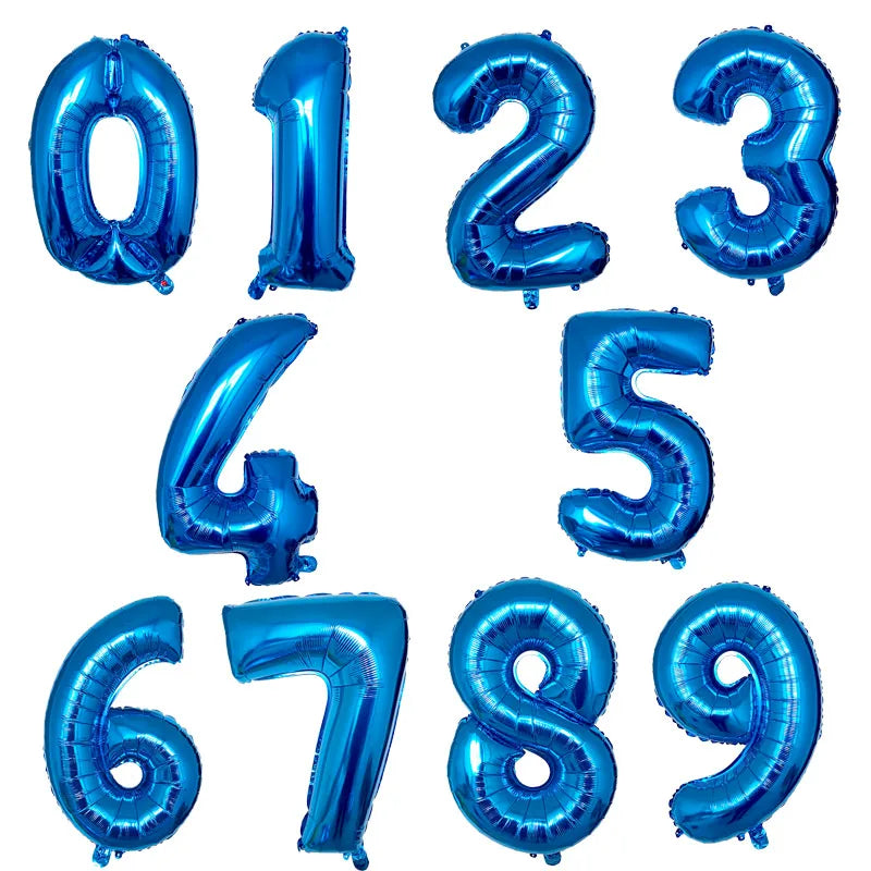 Gradient Rose Red Foil Number Balloons for Birthday & Party Decor