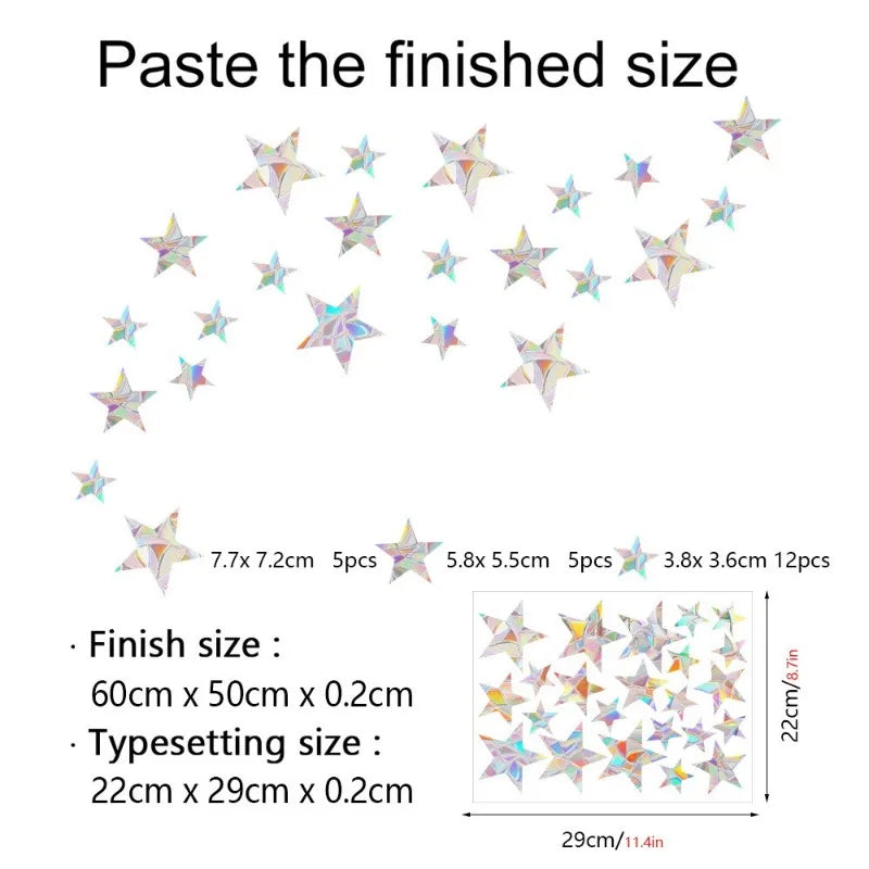 Rainbow Prism Window Stickers – 29 Assorted Sun Catcher Designs