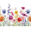 Wasserfarbenillustration verschiedener bunter Wildblumen und Blüten