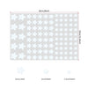 A sheet of white star wall decals with various sizes, including 3cm, 2cm, and 1.5cm stars.