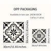 A display showing OPP packaging for Moroccan pattern floor stickers available in 20cm/30cm sizes.
