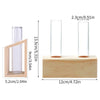 A glass test tube propagation station featuring a clear glass tube mounted on a wooden stand.