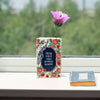 Hand-Painted Ceramic Book Vase with Blooming Flowers