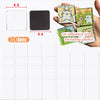 A set of 50 blank white square magnets and several examples of custom fridge magnets
