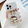 A clear phone case featuring a design with the text Book Nerd and stacked books surrounded by flowers.