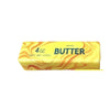 Jouet anti-stress jaune à presser, étiqueté 4 oz beurre.