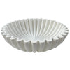 White lotus leaf resin decorative bowl with ribbed texture