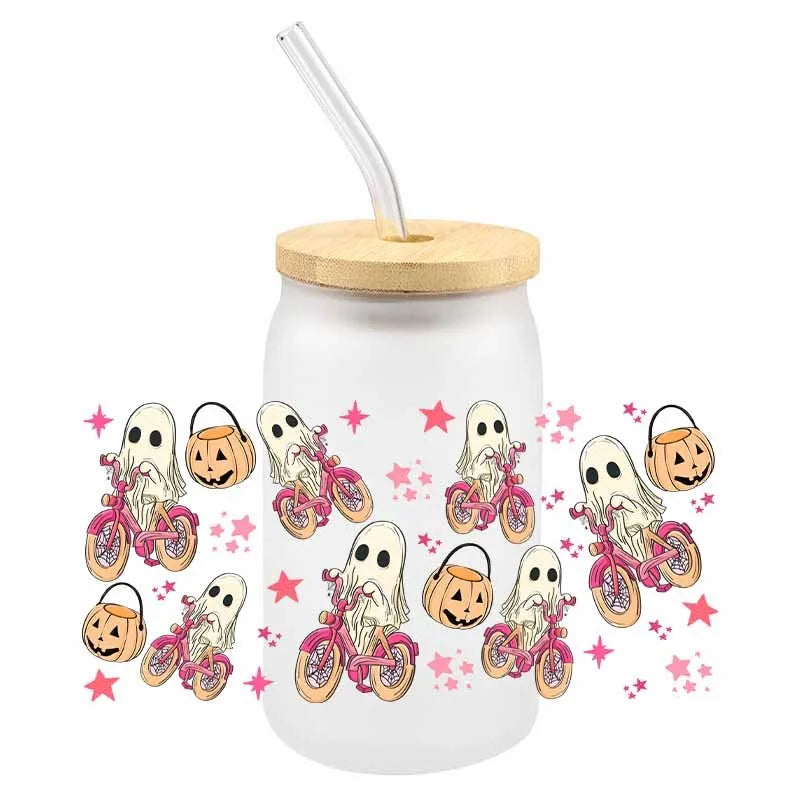 Halloween Spooky UV DTF Cup Wraps – 3D Cartoon Stickers