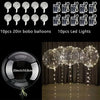A set of 10 balloons and 10 LED lights for party decoration, including a 20-inch balloon.