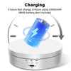 A white charging base with a blue battery being charged, showing a 3 hours fast charge and 8 hours usage time.