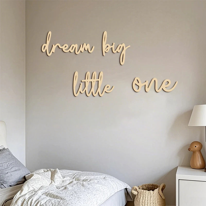 Dream Big Little One Wooden Wall Sign for Kids' Rooms